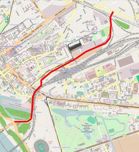 Trasa Świętokrzyska ma przebiegać mniej więcej tędy / Dane mapy © użytkownicy OpenStreetMap, CC BY-SA