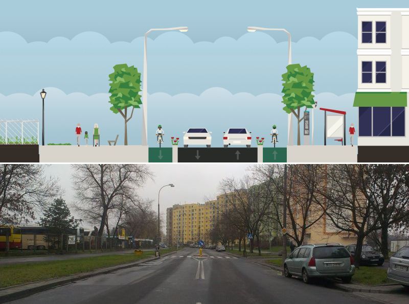 Nasza propozycja przebudowy ulicy z 2013 r. 