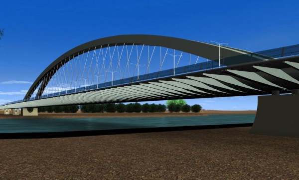 Most Krasińskiego miał mieć konstrukcję łukową / fot. materiały projektowe