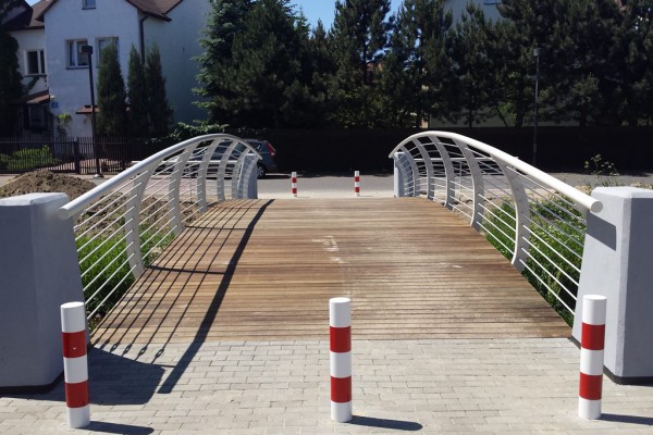 Słupki blokują wjazd na mostek samochodom - ale nie chronią pieszych, rowerzystów, rolkarzy... / fot. targowek.info