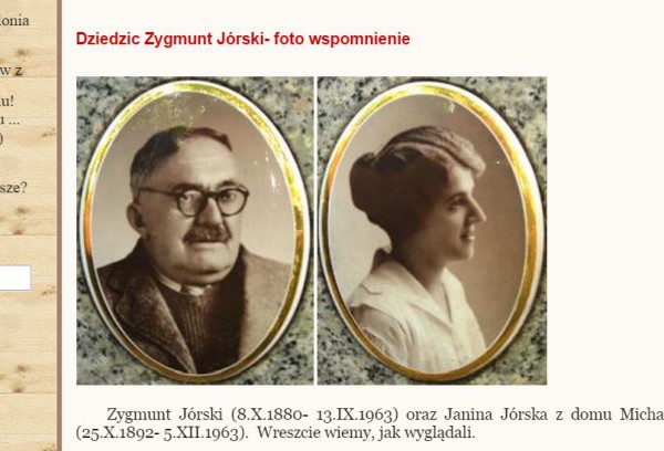 Fragment bloga warszawazacisze.blox.pl z fotografiami Zygmunta i Janiny Jórskich.