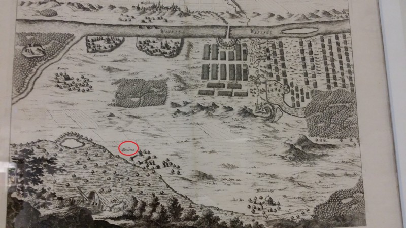 Plan Bitwy pod Warszawą w 28 lipca 1656 r. Nazwę "Bródno" zaznaczyliśmy kółkiem - fot. targowek.info