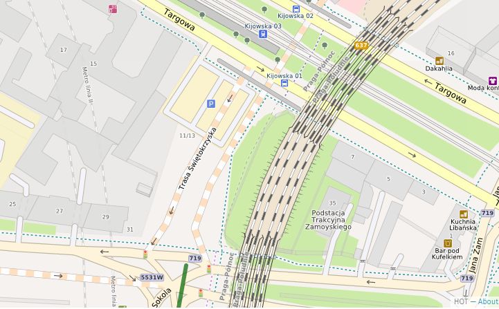 Na Open Street Map brakujący fragment Trasy Świętokrzyskiej jest już zaznaczony / rys. ZMID